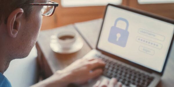Laptop showing screen showing how to secure sensitive data