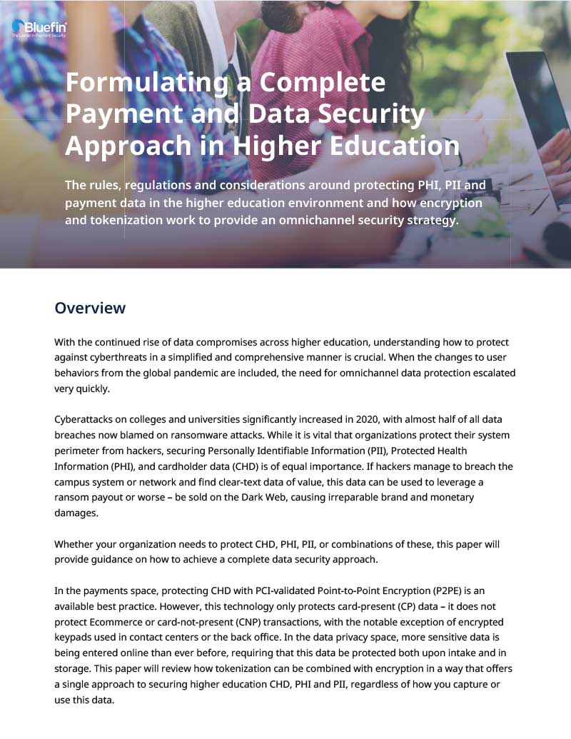Formulating a Complete Payment and Data Security Approach in Higher Education