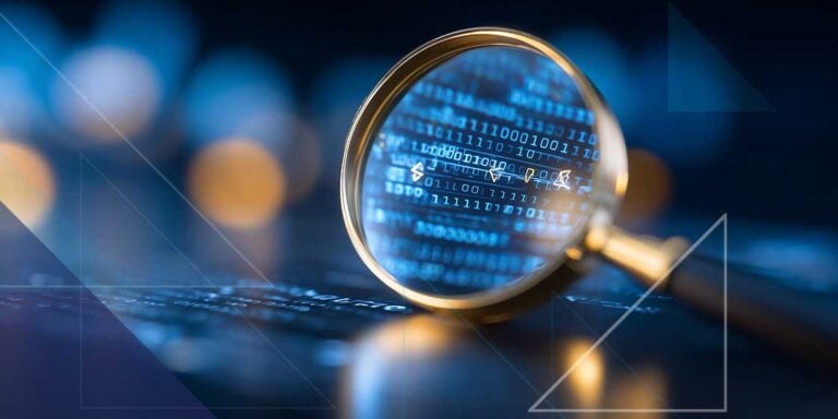 Cybersecurity and data protection graphic representing current data breach trends affecting businesses