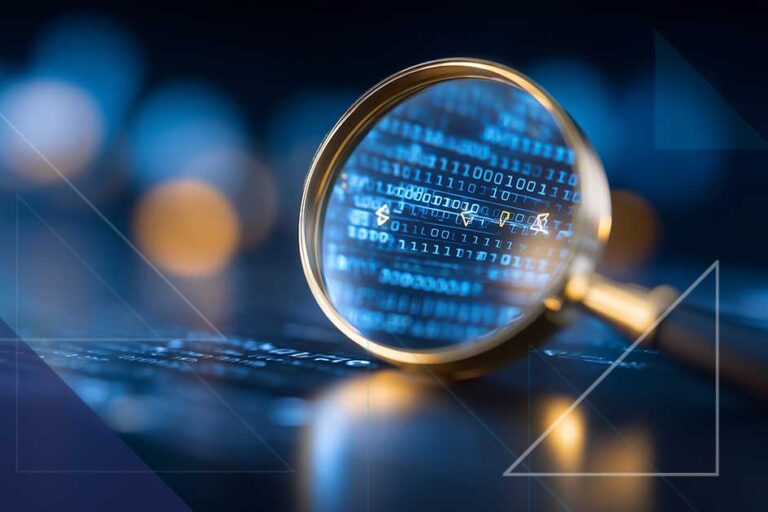 Cybersecurity and data protection graphic representing current data breach trends affecting businesses