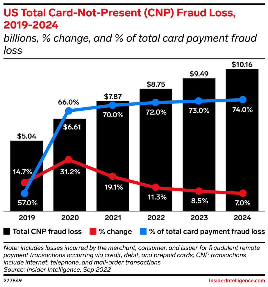 Card-Not-Present (CNP) Fraud Loss, 2019-2024