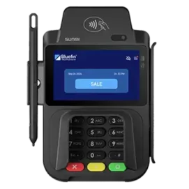 Sunmi P2 SMARTPAD Payment Terminal | Bluefin P2PE Device Front view of the Sunmi P2 SMARTPAD payment terminal with touchscreen and keypad