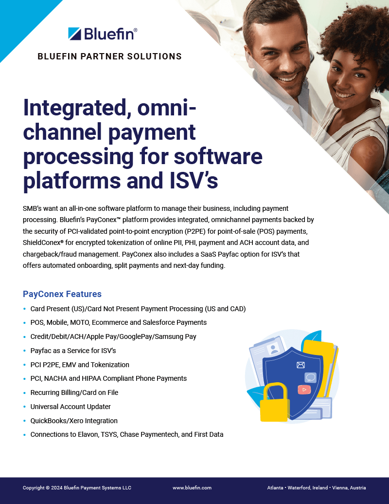 Integrated, omnichannel payment processing for software platforms and ISV’s ISV Sales Sheet