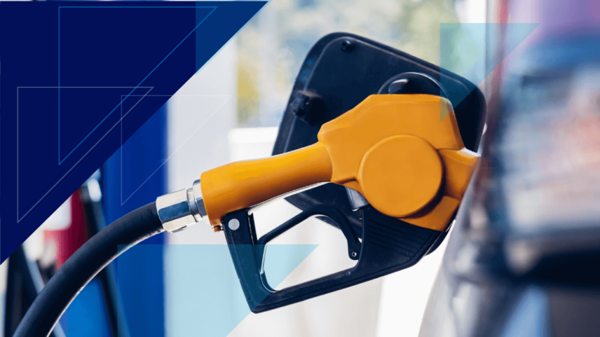 Gas pump handled inserted into a car