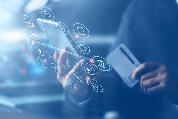 A person using phone to find PCI compliant solution