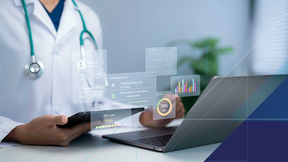5 Common Security Risks in Healthcare Payment Workflows Healthcare professional reviewing patient payment data and security risk information on connected digital systems