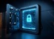 Open digital vault with glowing lock representing secure vaultless tokenization and sensitive data protection
