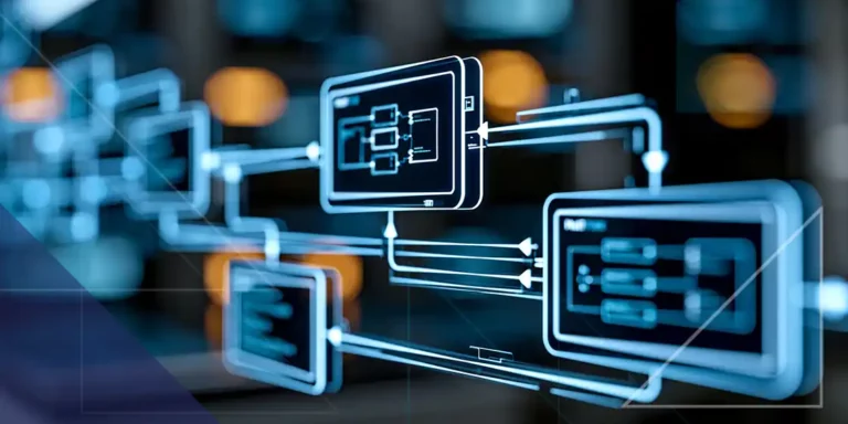 Digital data orchestration flow representing transaction security and protection of sensitive data in motion