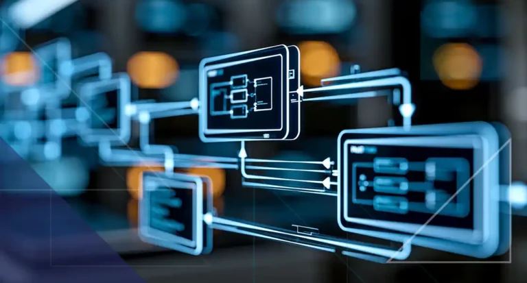 Transaction Security: Protect Sensitive Data in Motion Digital data orchestration flow representing transaction security and protection of sensitive data in motion