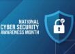 Cybersecurity shield and padlock representing Cybersecurity Awareness Month 2026 and protection of sensitive data